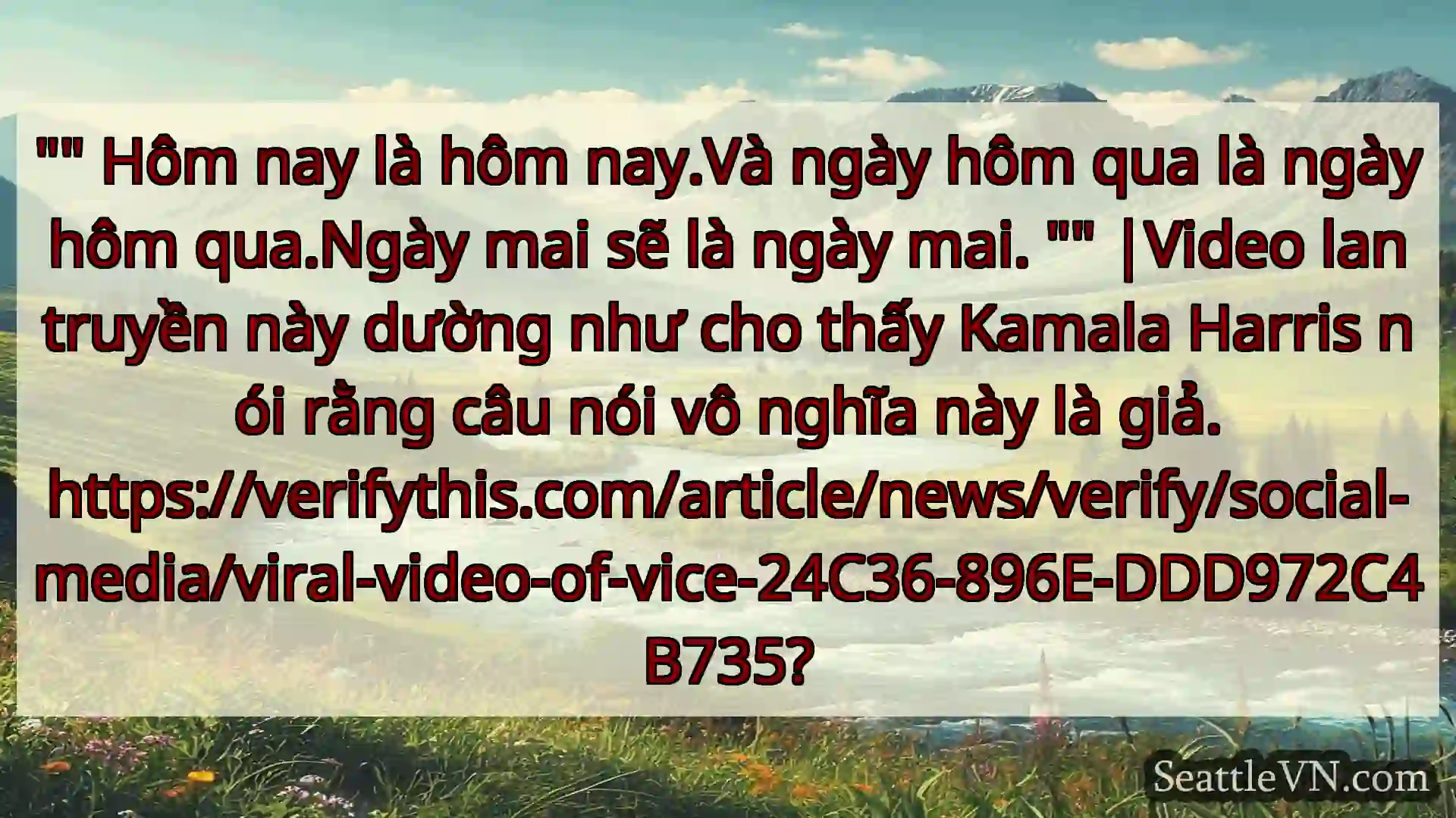 tin tức seattle Hôm nay là hôm nay.Và ngày hôm qua