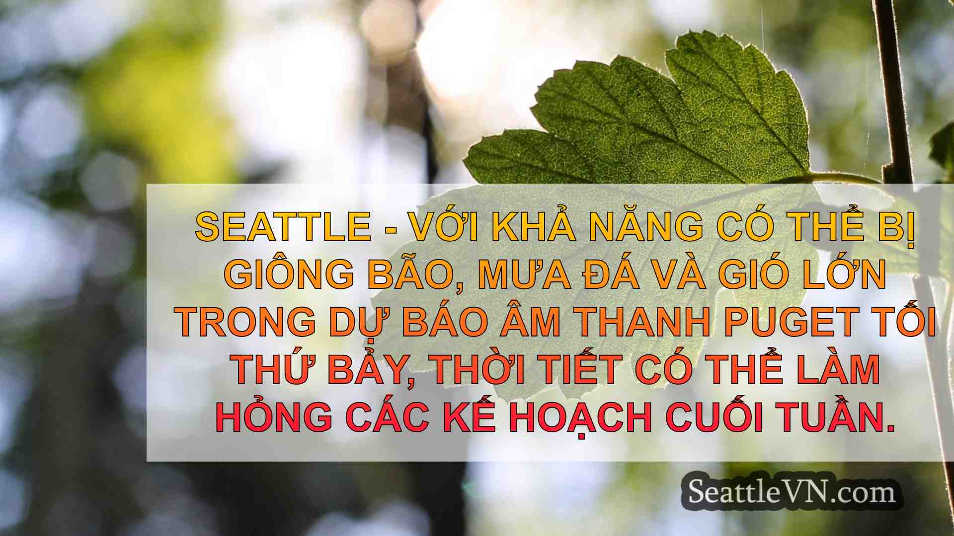 Thời tiết khắc nghiệt của Puget Sound