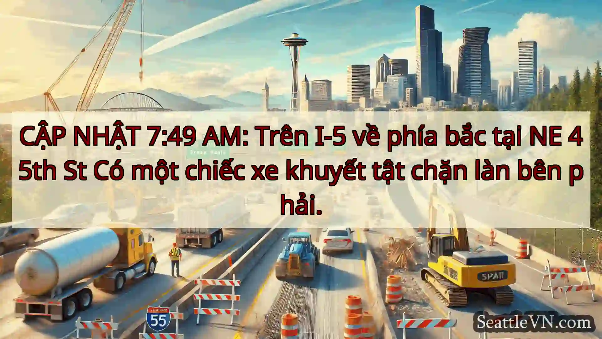 Tin tức Vận tải Seattle CẬP NHẬT 7:49 AM: Trên I-5 về phía