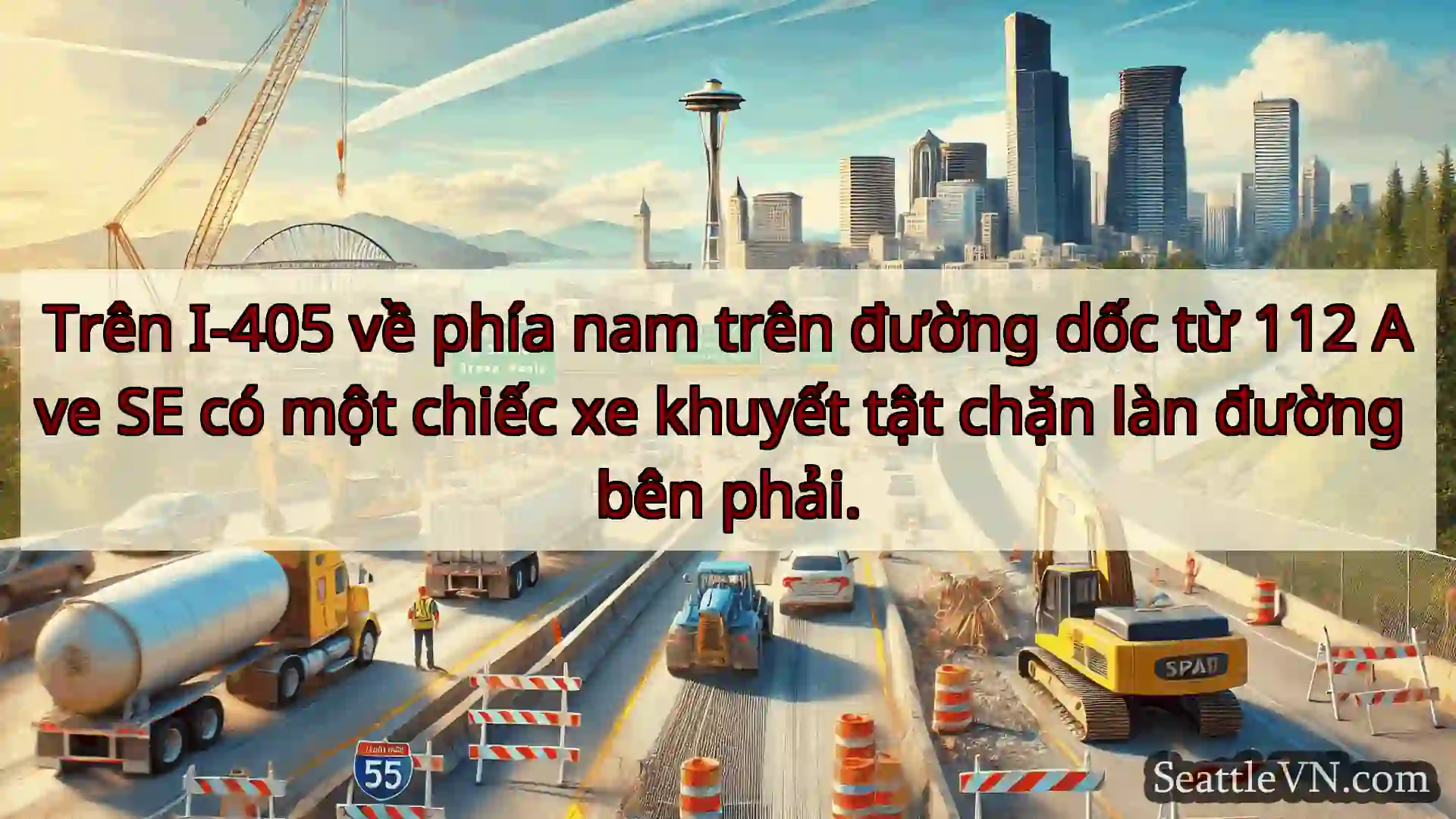 Tin tức Vận tải Seattle Trên I-405 về phía nam trên đường