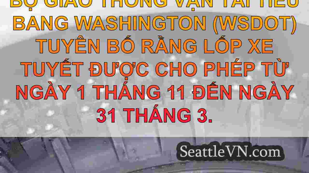 Lốp xe được cho phép trong WA bắt đầu