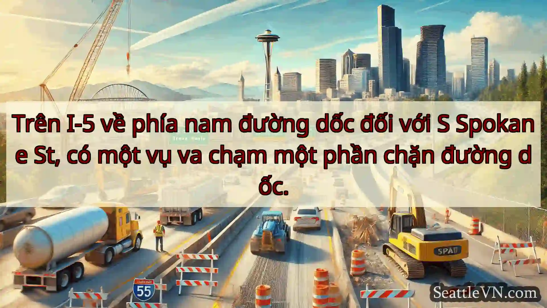 Tin tức Vận tải Seattle Trên I-5 về phía nam đường dốc đối