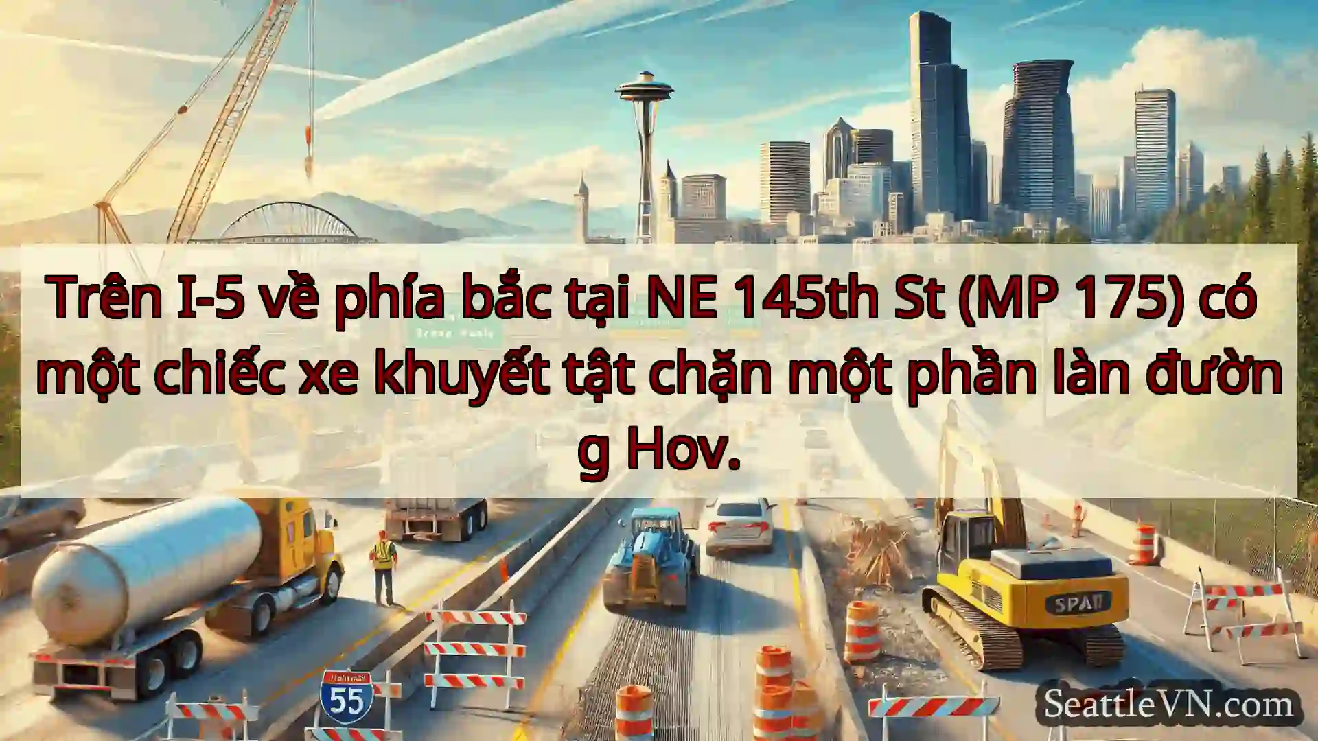 Tin tức Vận tải Seattle Trên I-5 về phía bắc tại NE 145th