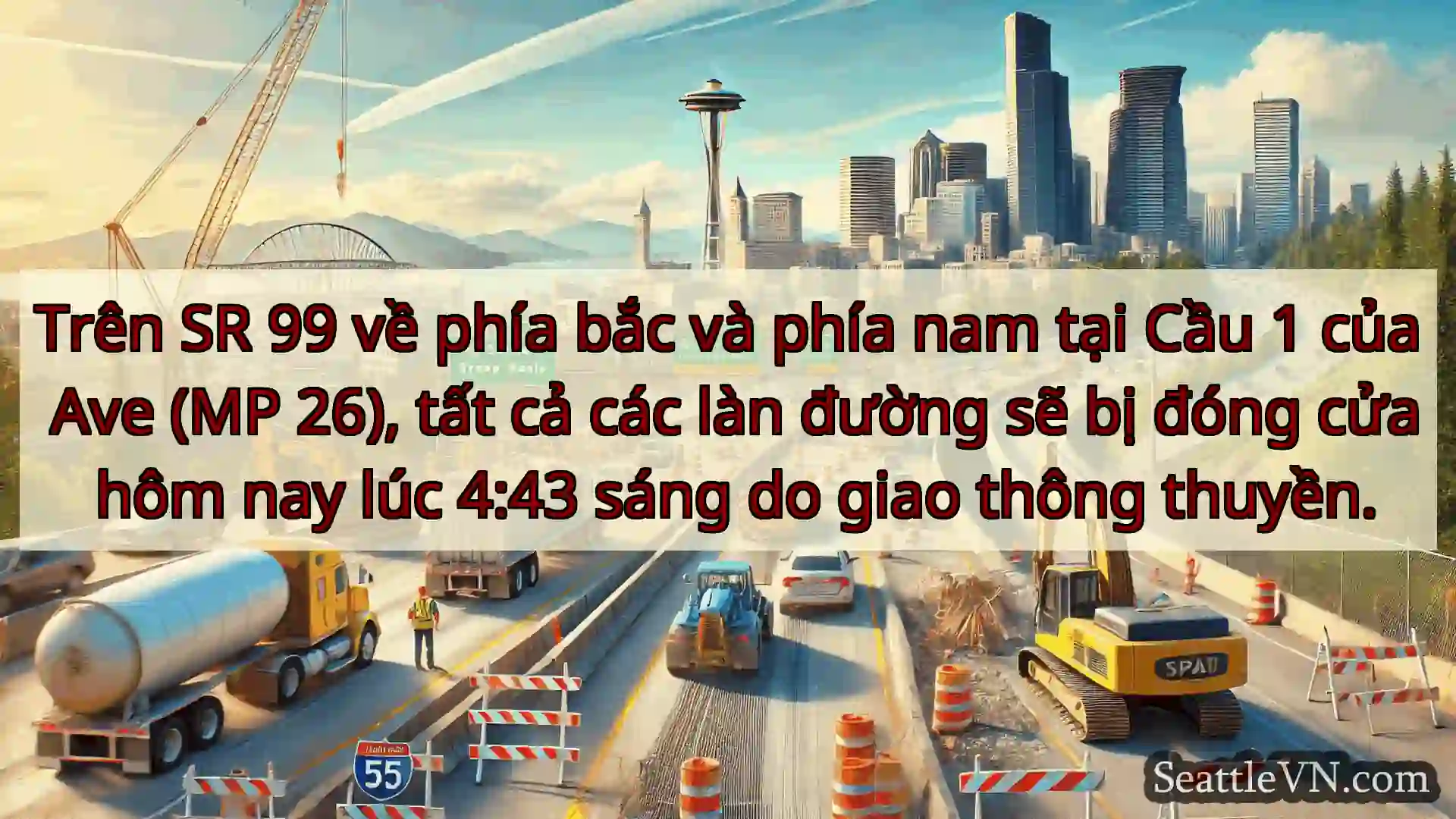 Tin tức Vận tải Seattle Trên SR 99 về phía bắc và phía nam