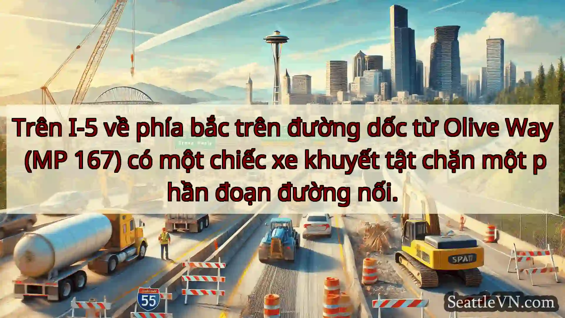 Tin tức Vận tải Seattle Trên I-5 về phía bắc trên đường