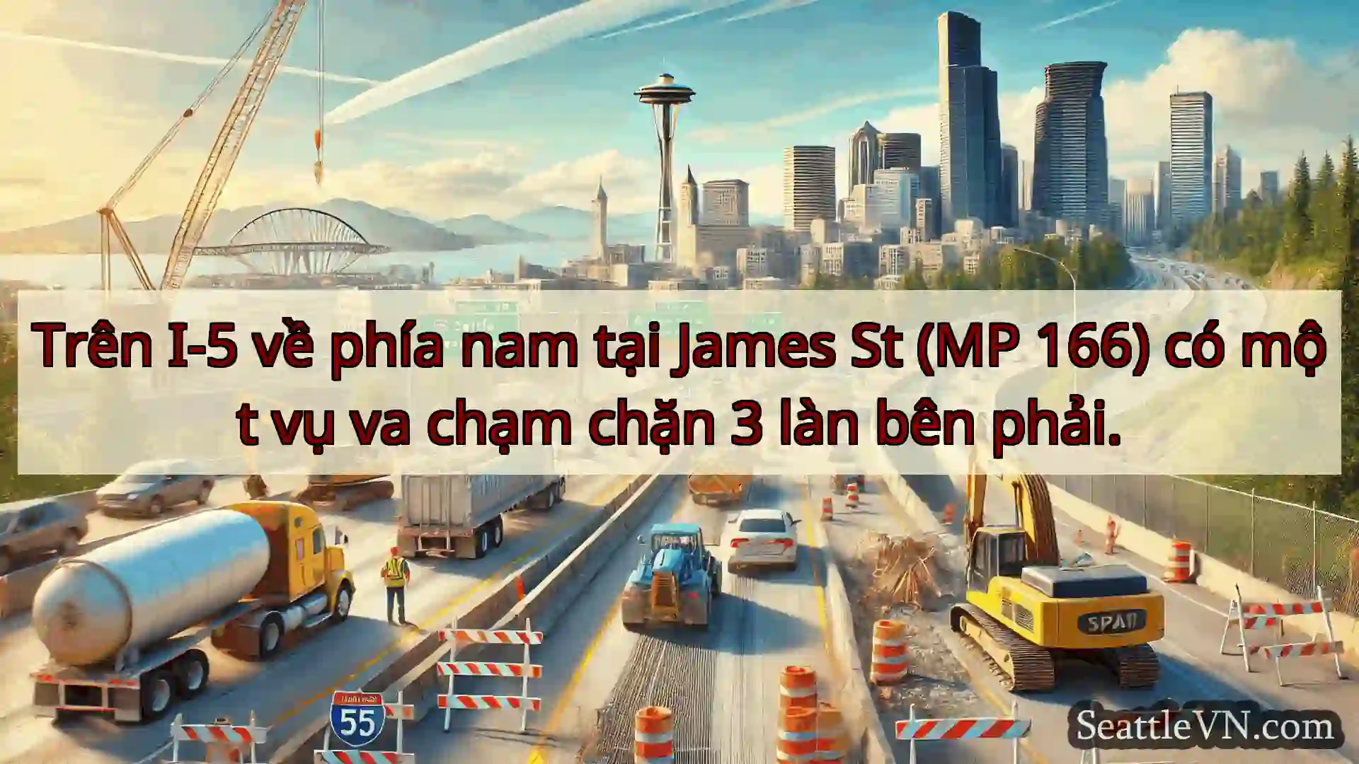 Tin tức Vận tải Seattle Trên I-5 về phía nam tại James St