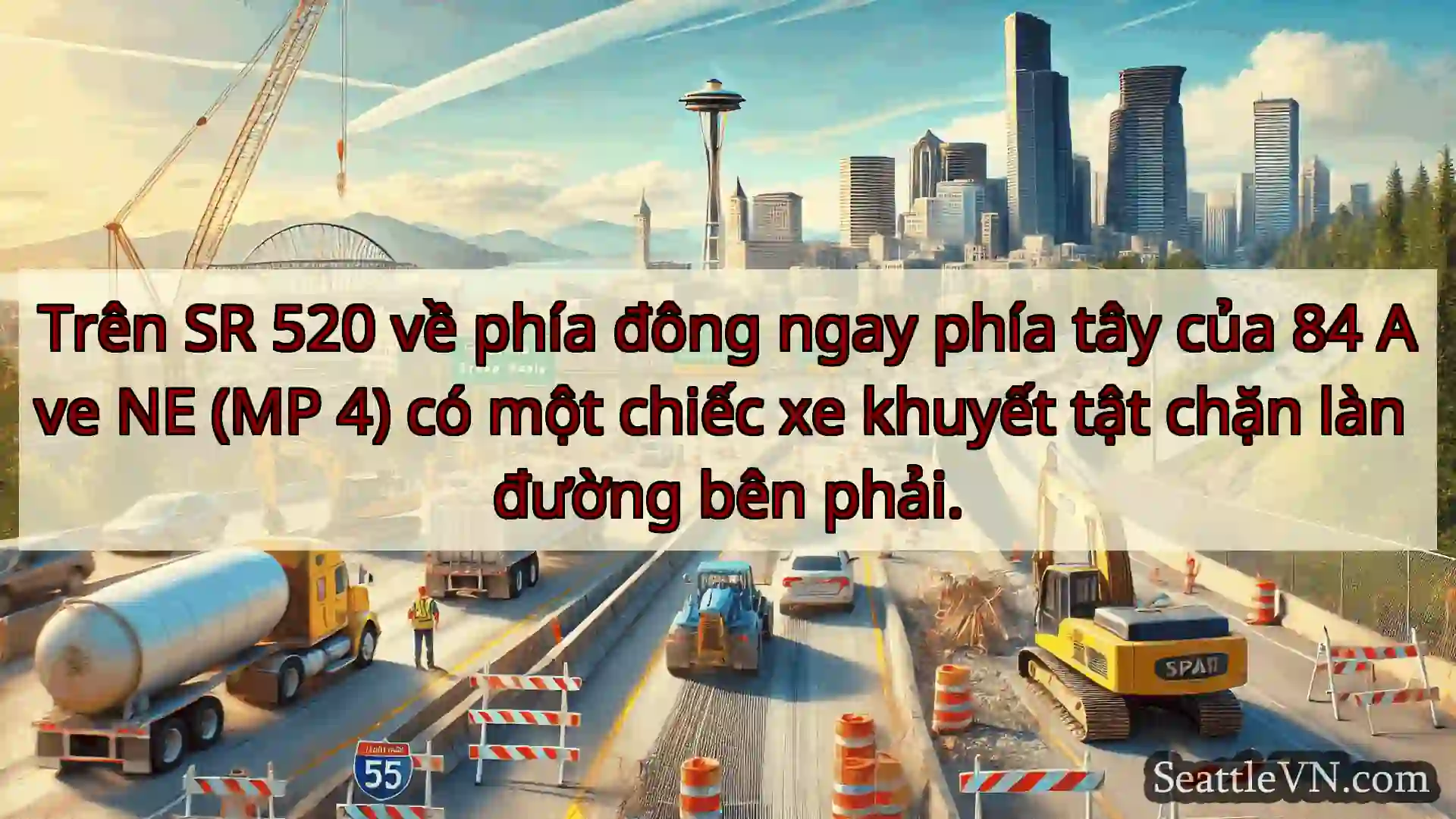 Tin tức Vận tải Seattle Trên SR 520 về phía đông ngay phía