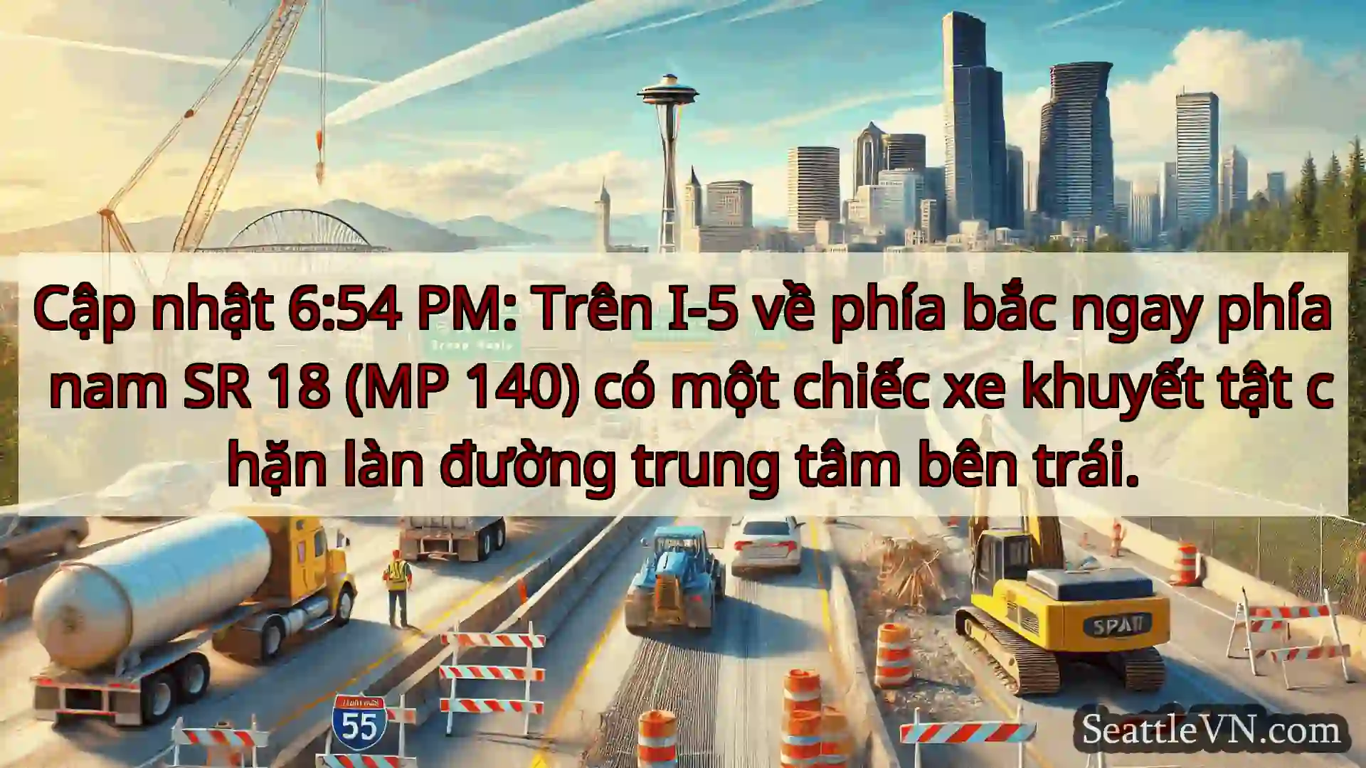 Tin tức Vận tải Seattle Cập nhật 6:54 PM: Trên I-5 về phía