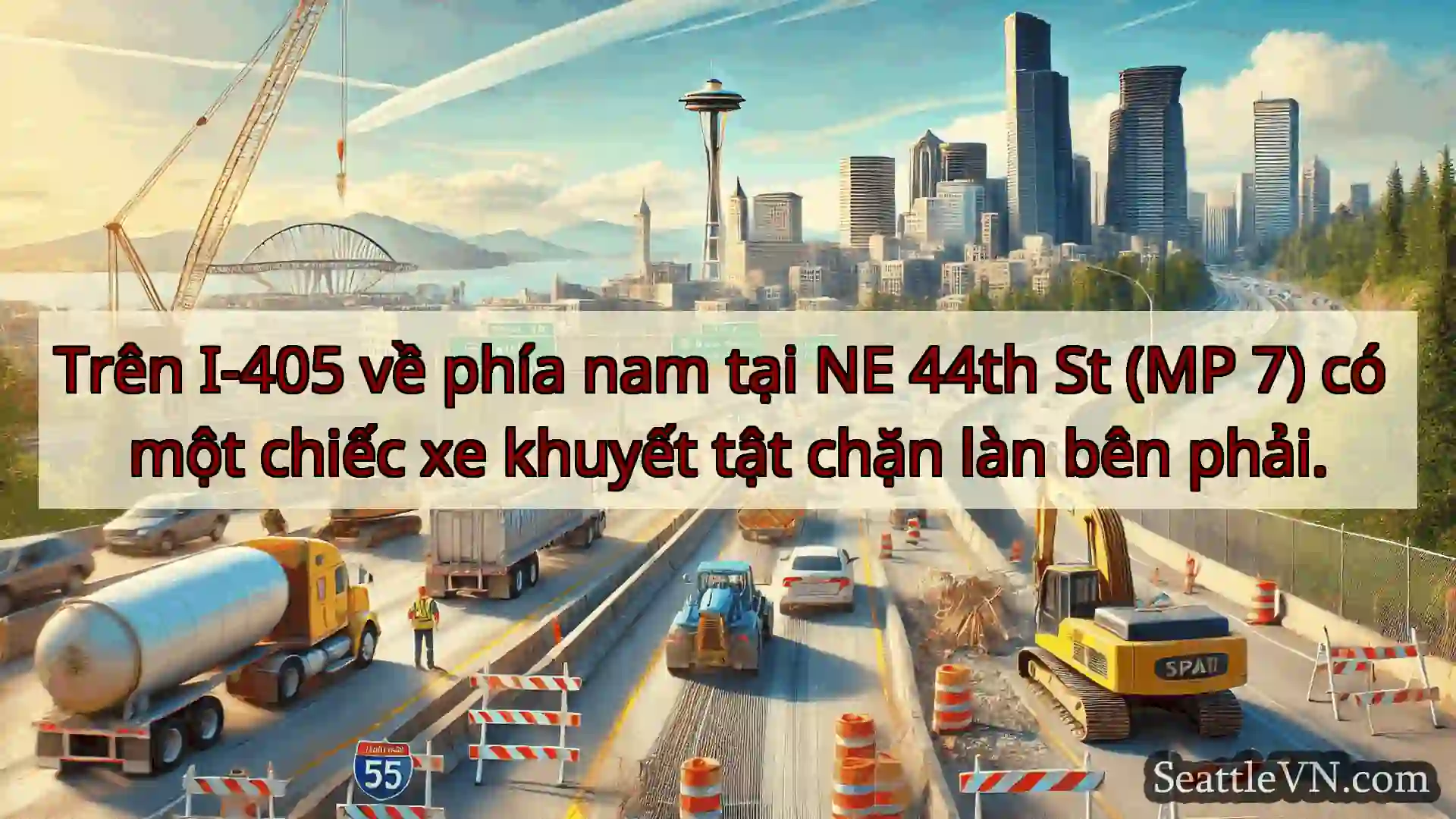 Tin tức Vận tải Seattle Trên I-405 về phía nam tại NE 44th