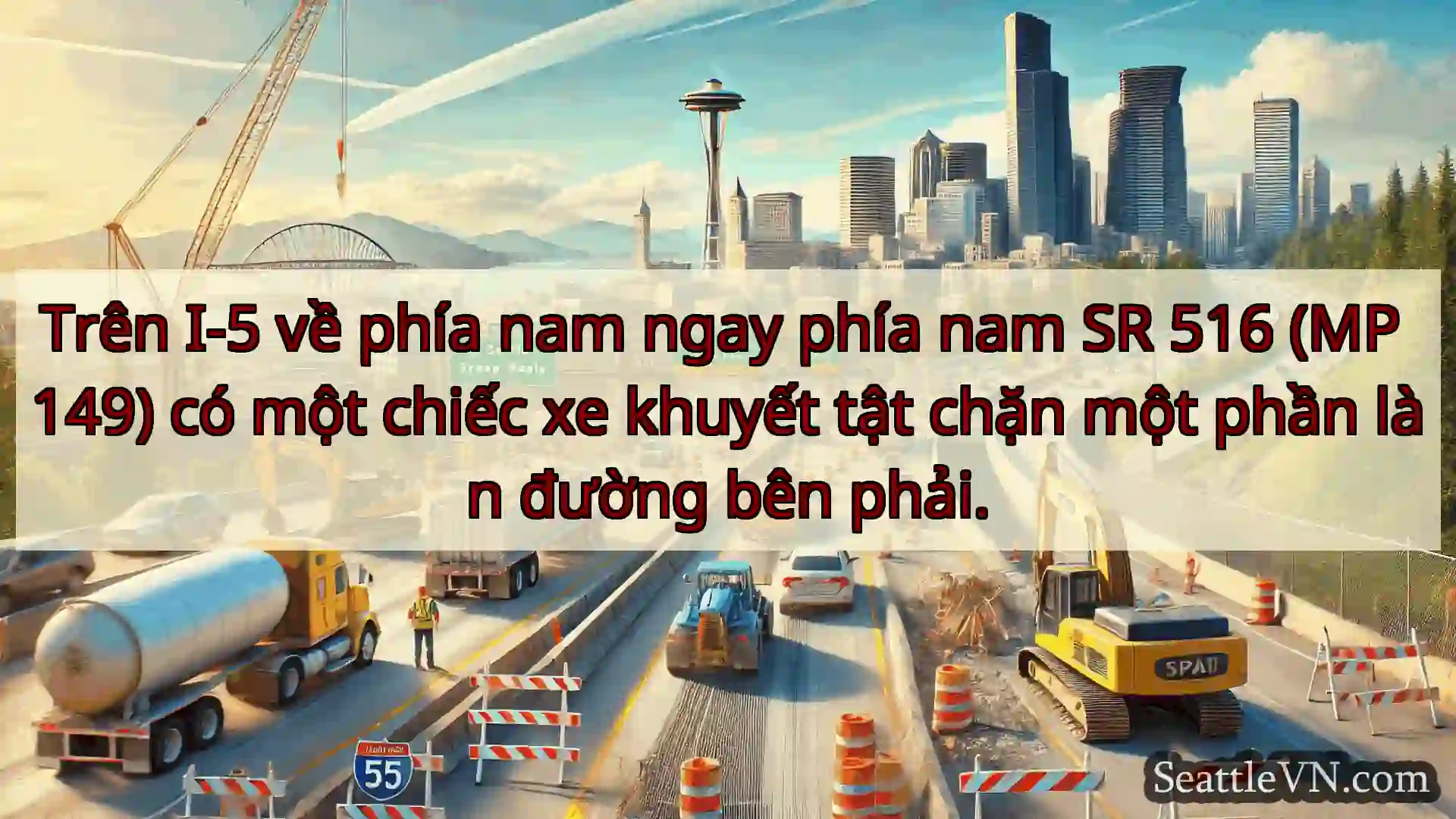 Tin tức Vận tải Seattle Trên I-5 về phía nam ngay phía nam