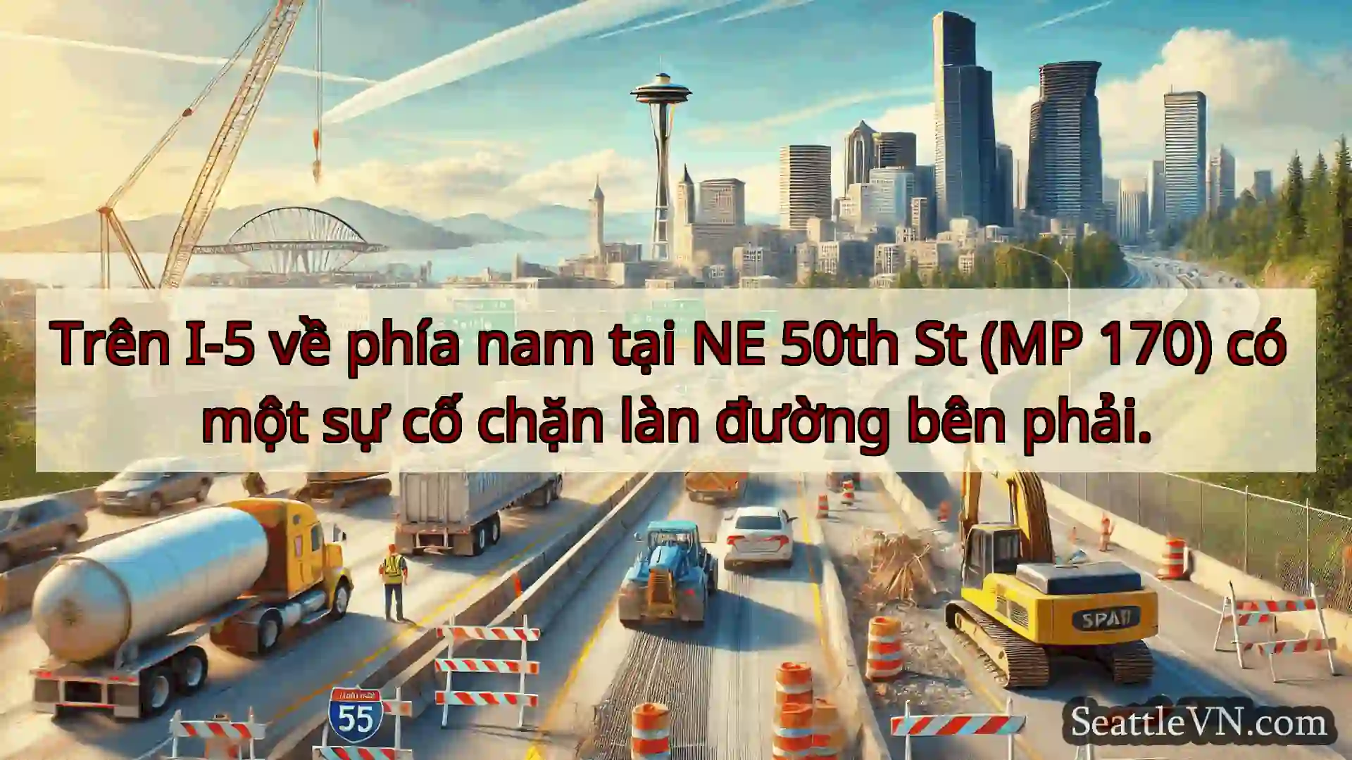 Tin tức Vận tải Seattle Trên I-5 về phía nam tại NE 50th