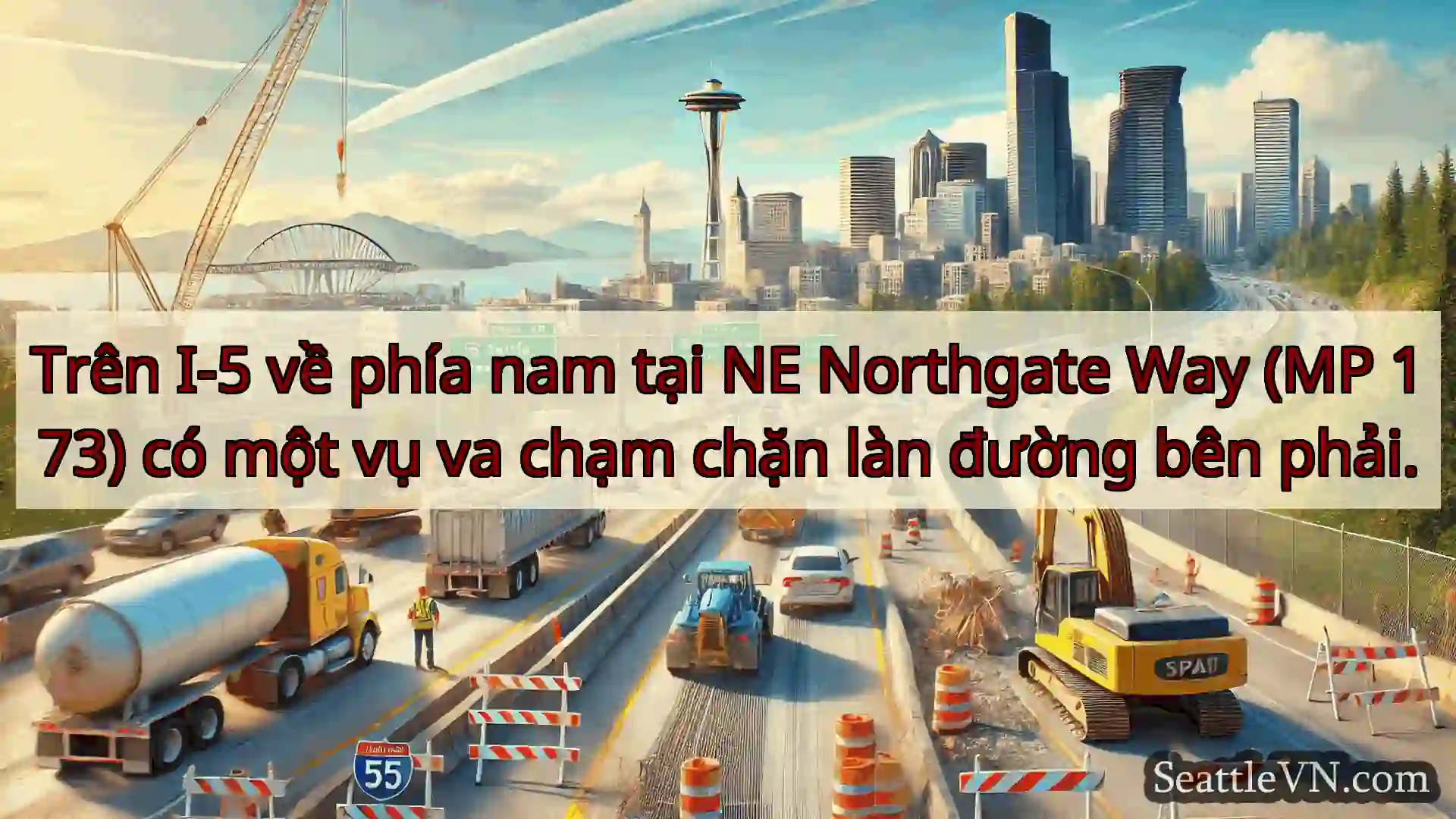 Tin tức Vận tải Seattle Trên I-5 về phía nam tại NE
