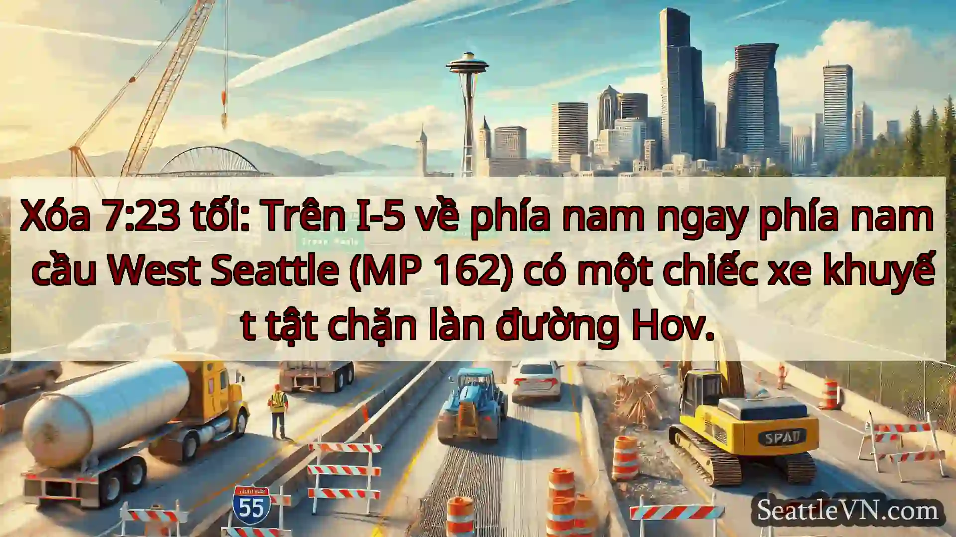 Tin tức Vận tải Seattle Xóa 7:23 tối: Trên I-5 về phía nam