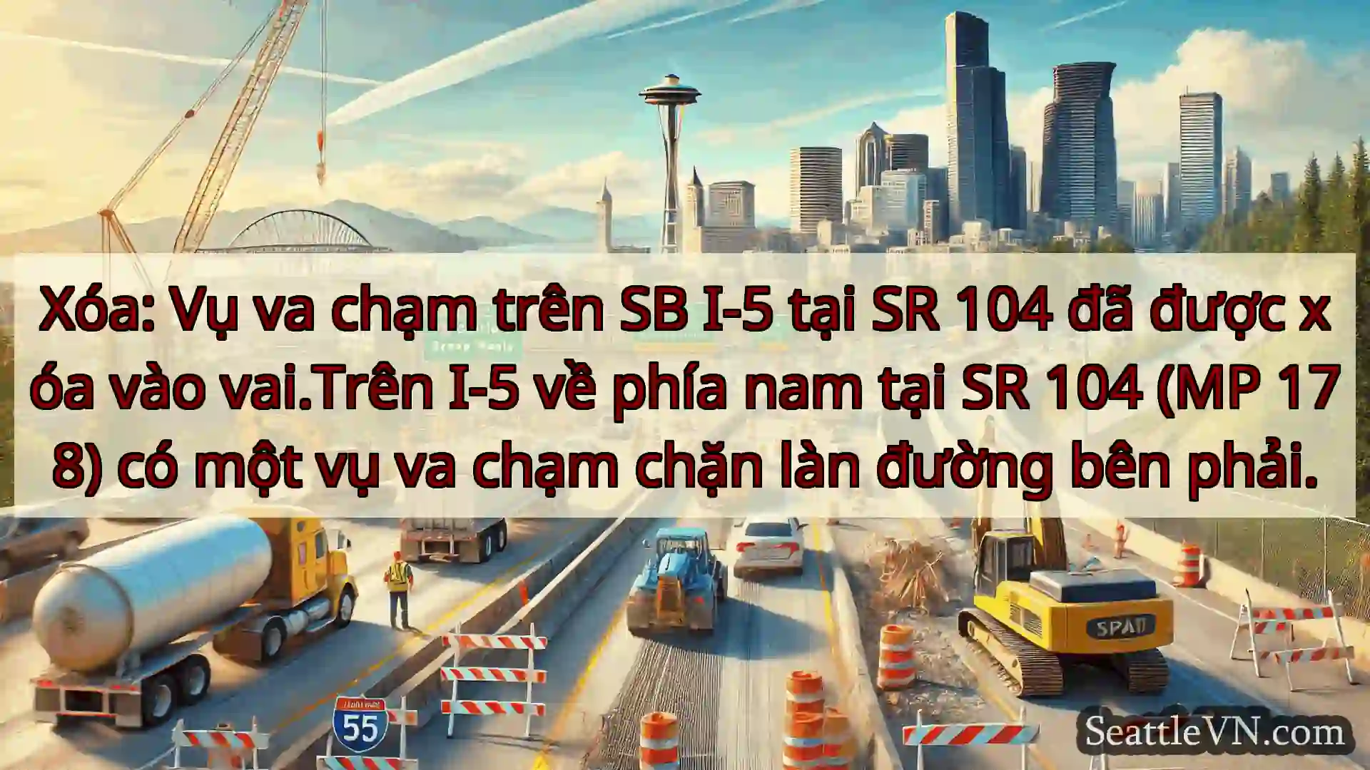Tin tức Vận tải Seattle Xóa: Vụ va chạm trên SB I-5 tại SR