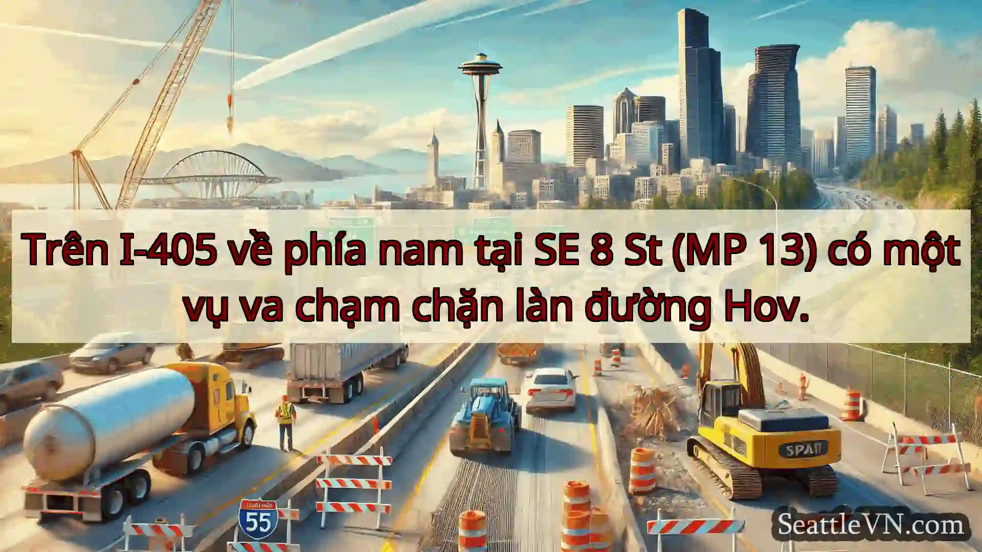 Tin tức Vận tải Seattle Trên I-405 về phía nam tại SE 8 St