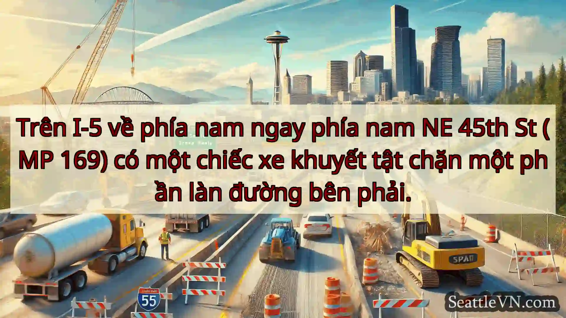Tin tức Vận tải Seattle Trên I-5 về phía nam ngay phía nam