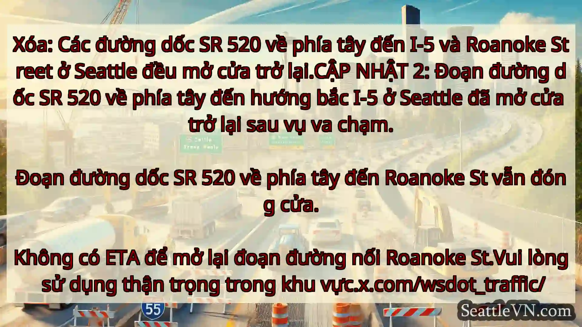 Tin tức Vận tải Seattle Xóa: Các đường dốc SR 520 về phía