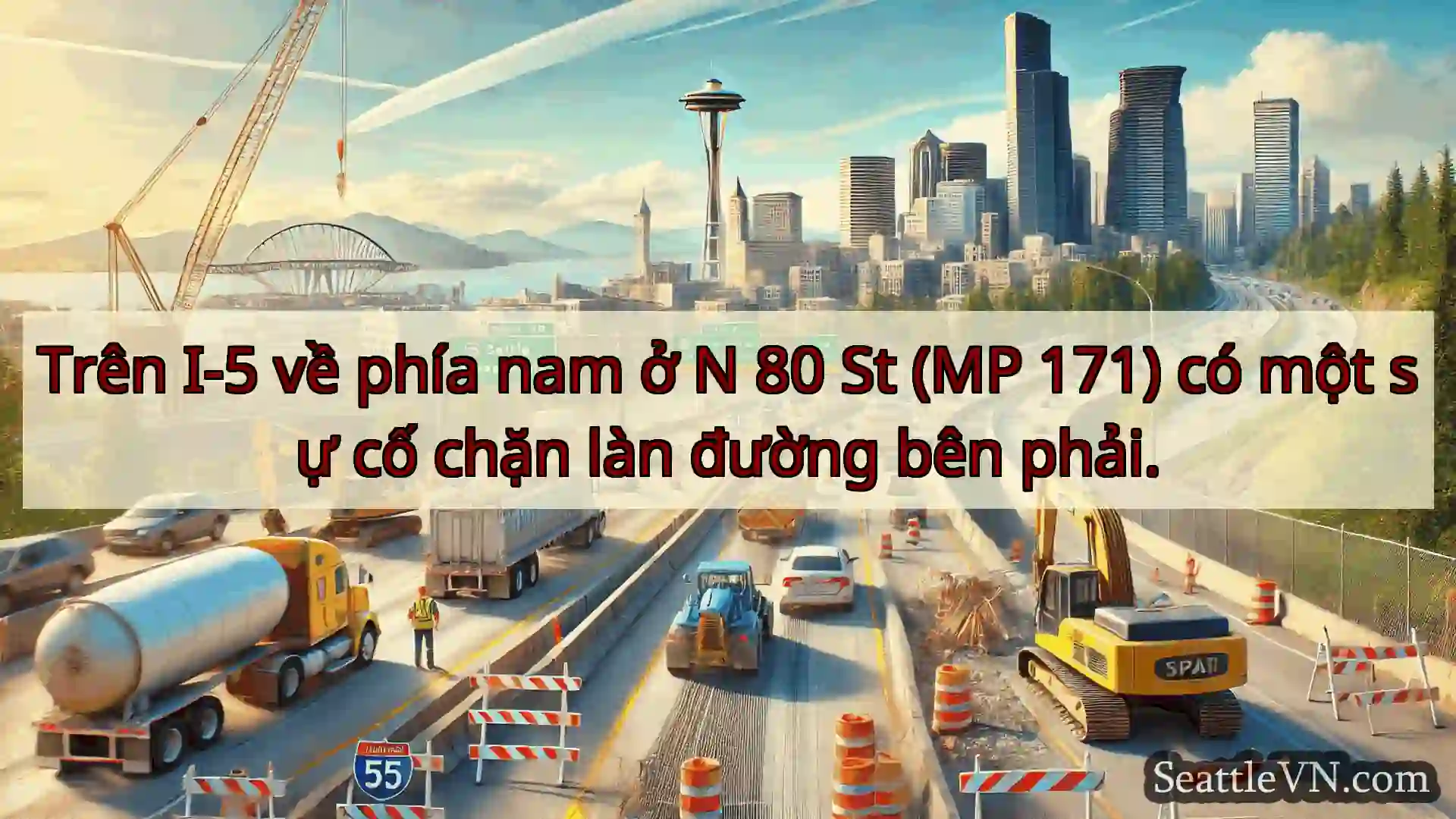 Tin tức Vận tải Seattle Trên I-5 về phía nam ở N 80 St (MP