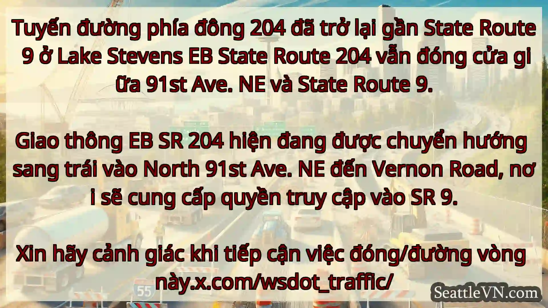 Tin tức Vận tải Seattle Tuyến đường phía đông 204 đã trở