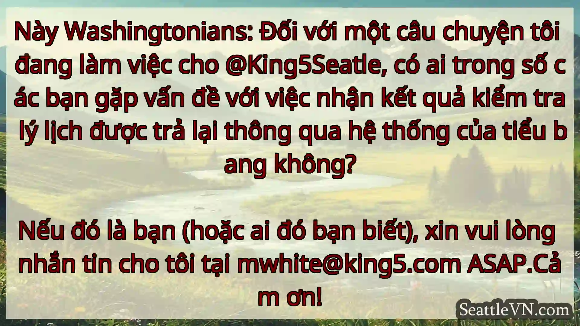 tin tức seattle Này Washingtonians: Đối với một