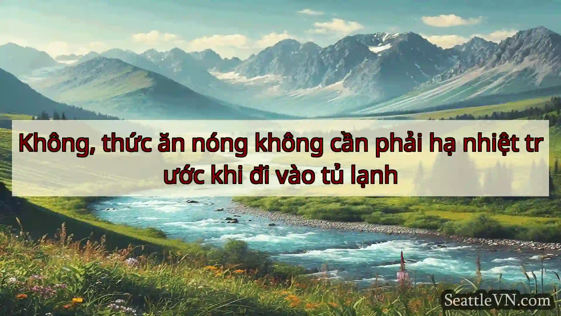 tin tức seattle Không, thức ăn nóng không cần phải