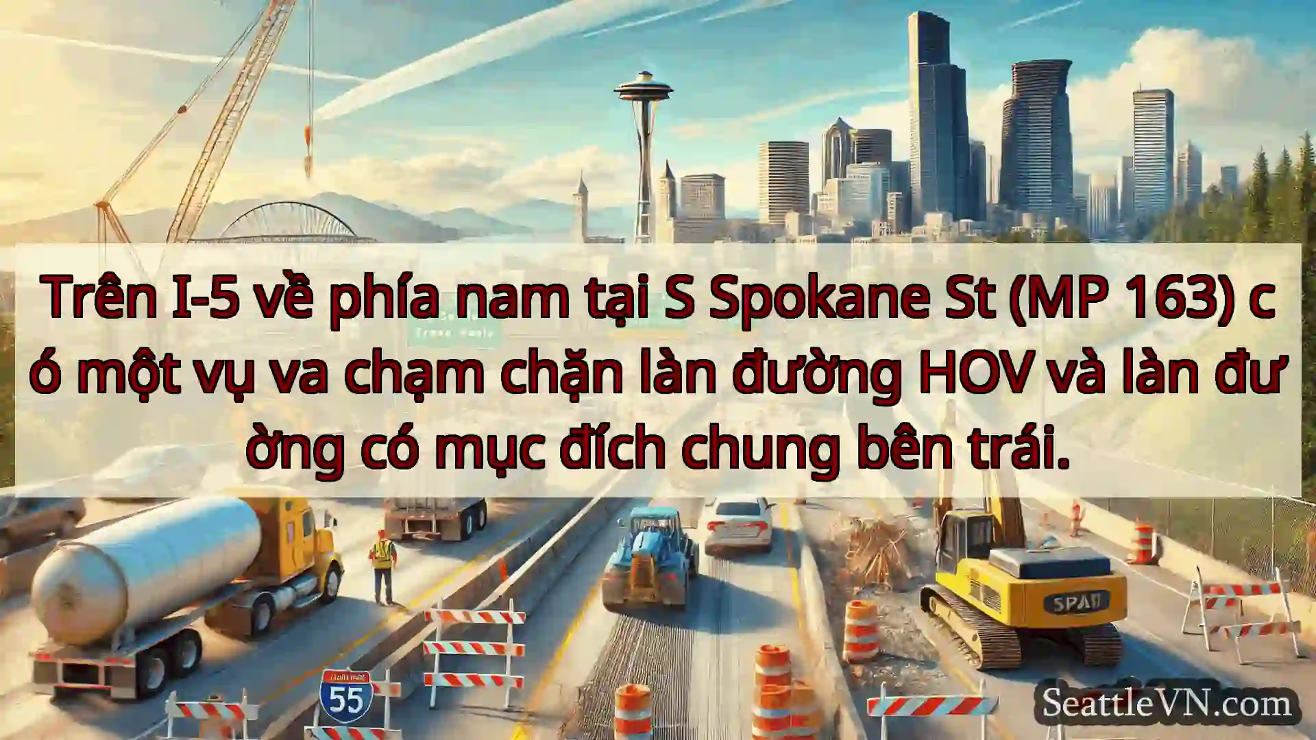 Tin tức Vận tải Seattle Trên I-5 về phía nam tại S Spokane