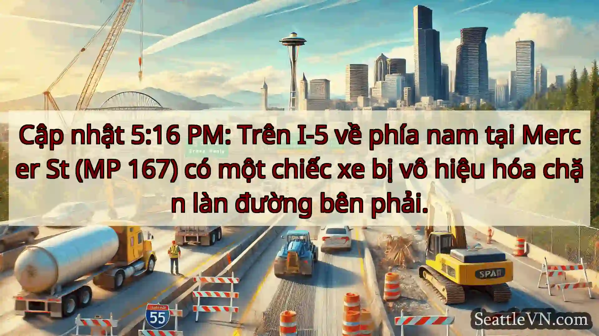 Tin tức Vận tải Seattle Cập nhật 5:16 PM: Trên I-5 về phía