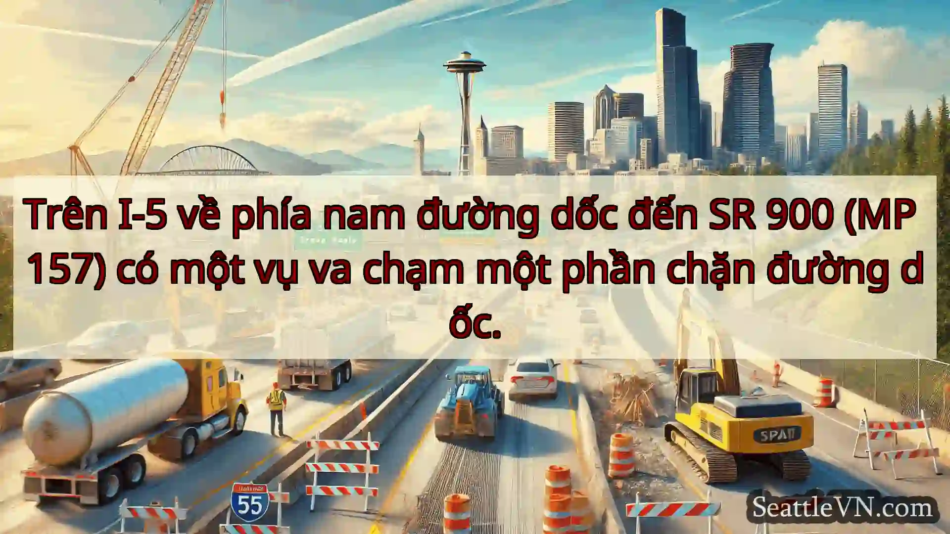 Tin tức Vận tải Seattle Trên I-5 về phía nam đường dốc đến