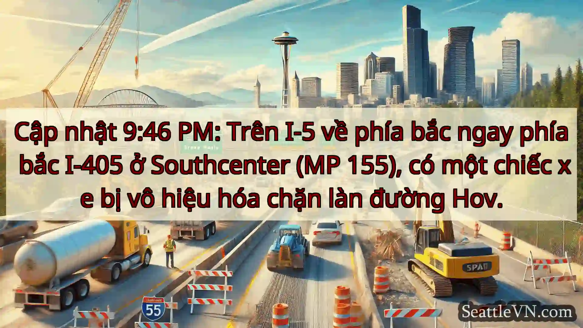 Tin tức Vận tải Seattle Cập nhật 9:46 PM: Trên I-5 về phía