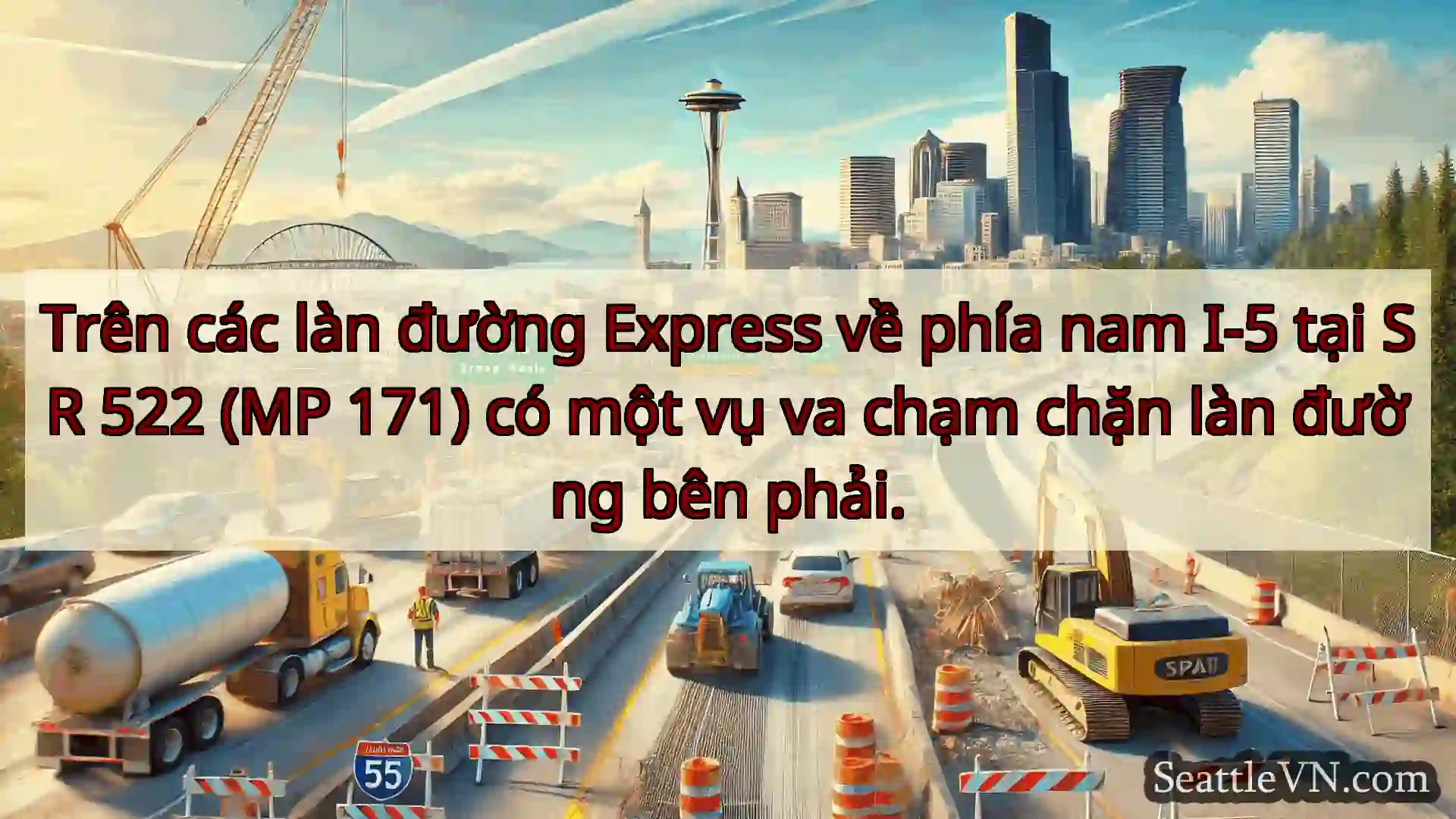 Trên các làn đường Express về phía nam I-5 tại SR