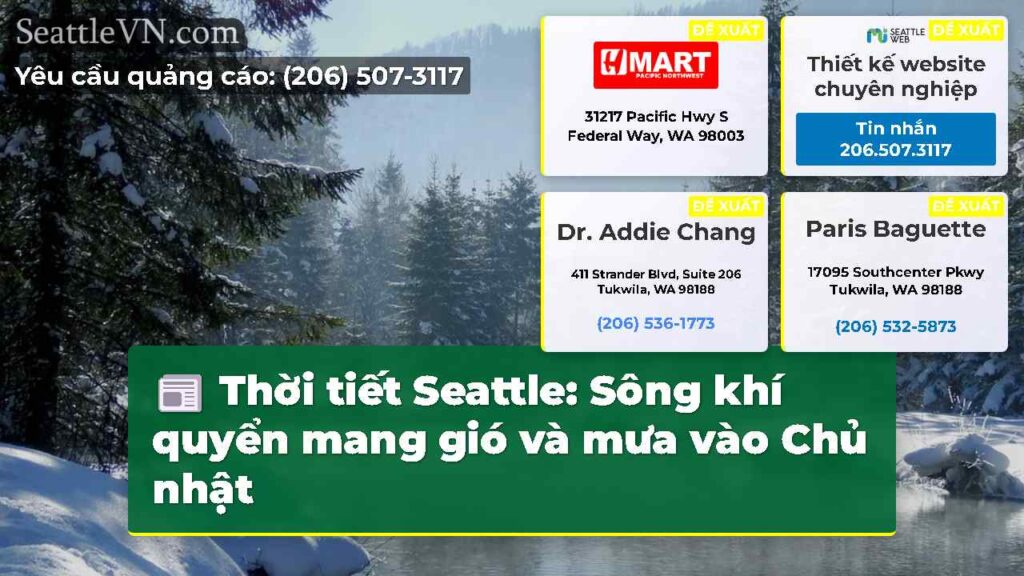 Thời tiết Seattle: Sông khí quyển mang gió và mưa