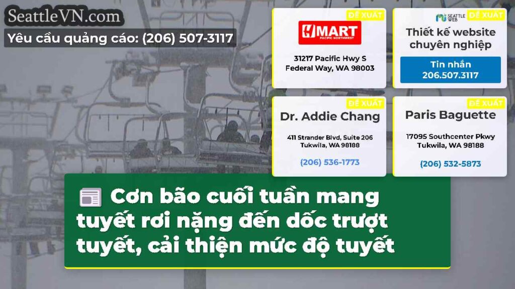 Cơn bão cuối tuần mang tuyết rơi nặng đến dốc