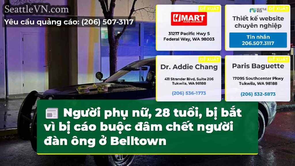 Người phụ nữ, 28 tuổi, bị bắt vì bị cáo buộc đâm