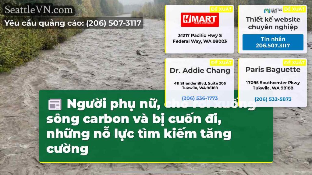 Người phụ nữ, chó rơi xuống sông carbon và bị