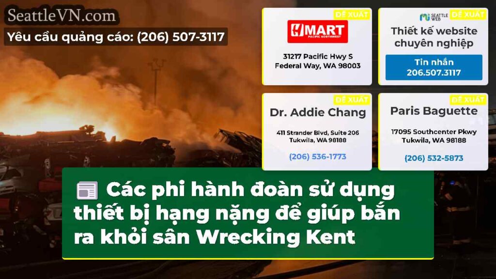 Các phi hành đoàn sử dụng thiết bị hạng nặng để