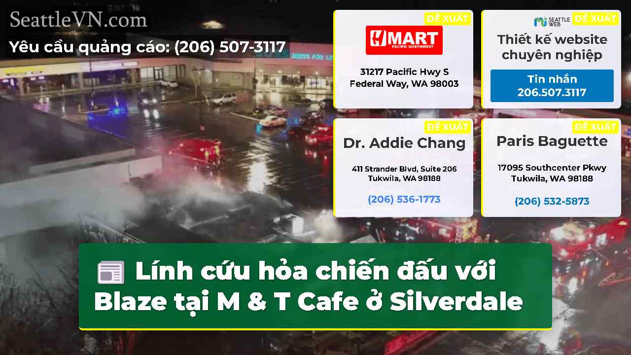 Lính cứu hỏa chiến đấu với Blaze tại M & T Cafe ở