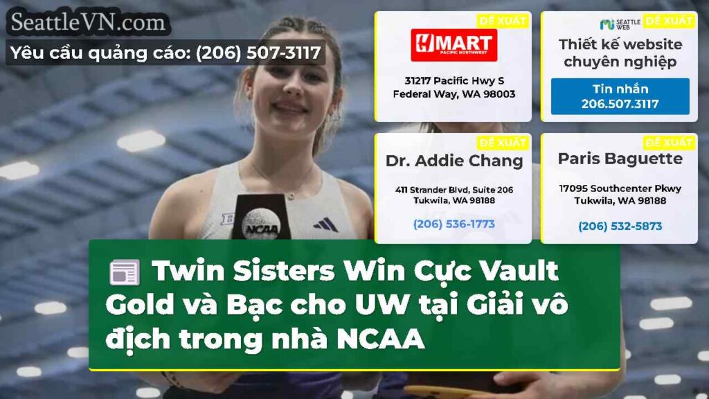 Twin Sisters Win Cực Vault Gold và Bạc cho UW tại