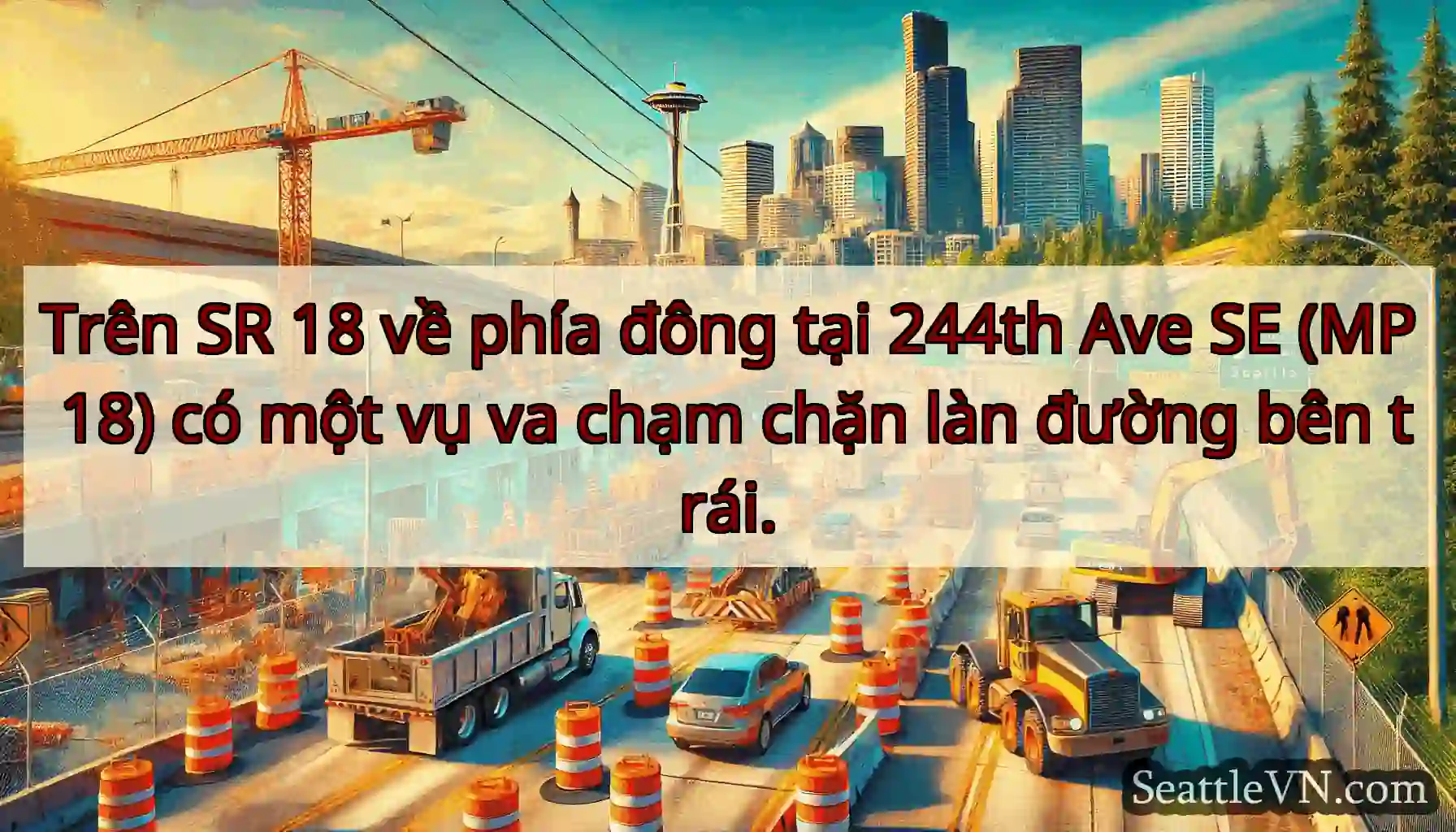 Trên SR 18 về phía đông tại 244th Ave SE (MP 18)