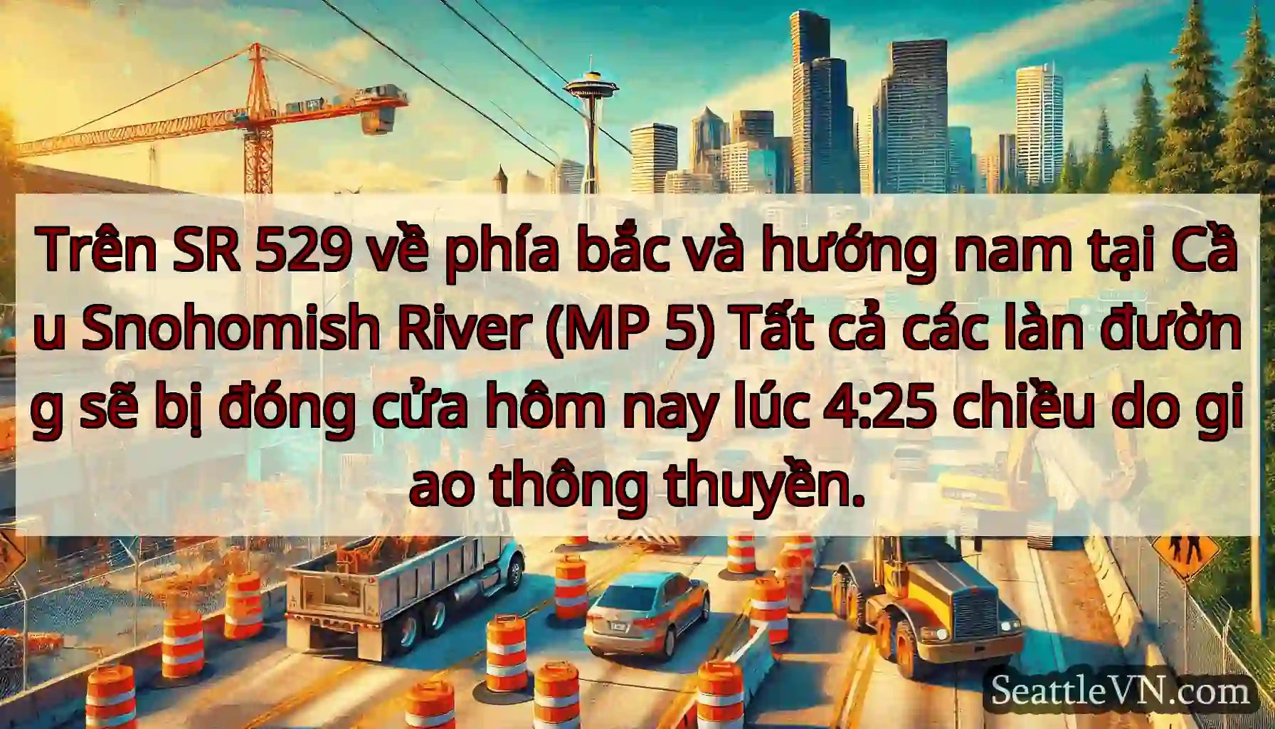 Trên SR 529 về phía bắc và hướng nam tại Cầu