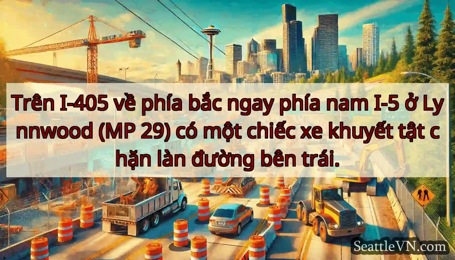 Trên I-405 về phía bắc ngay phía nam I-5 ở