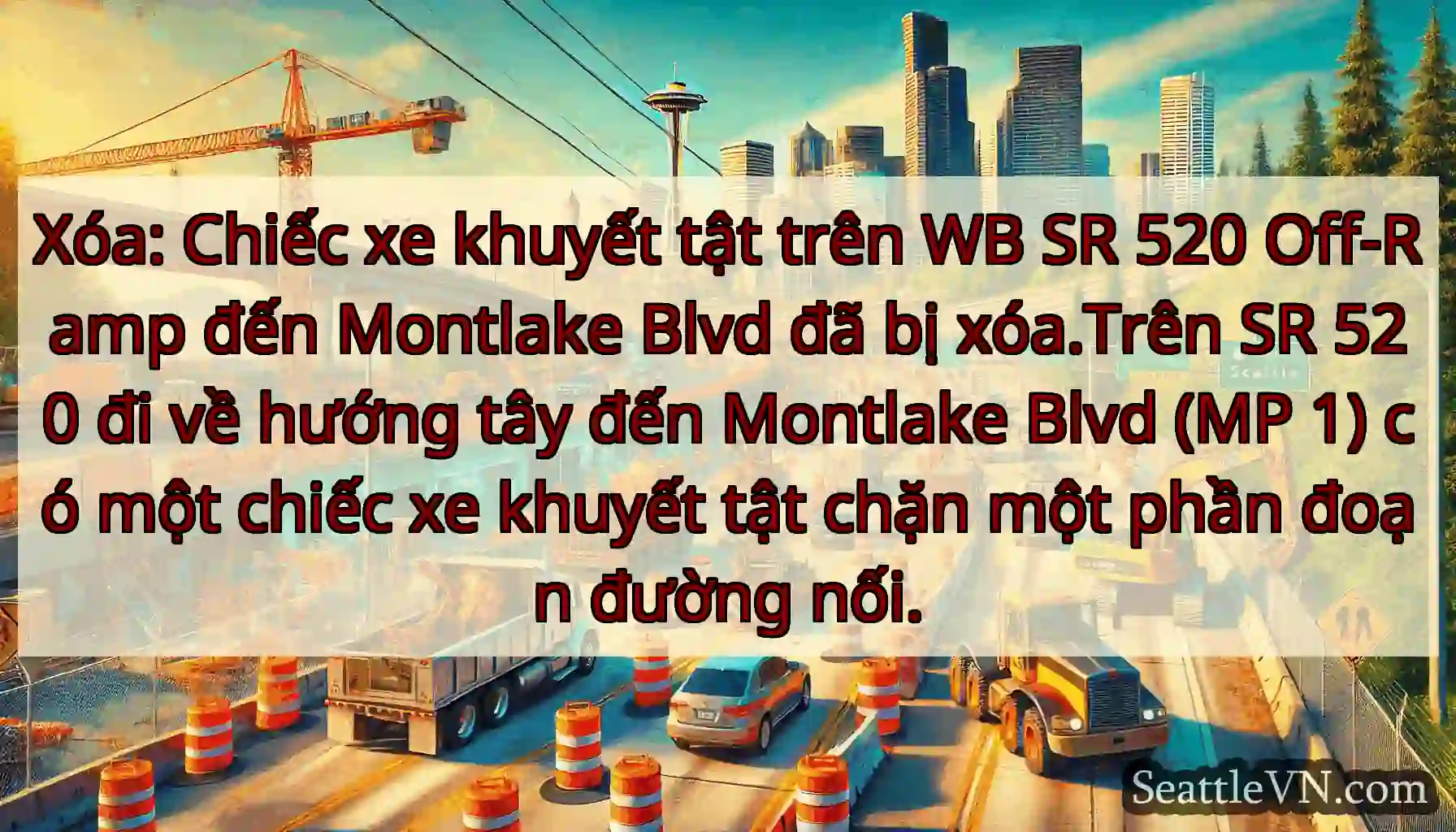 Xóa: Chiếc xe khuyết tật trên WB SR 520 Off-Ramp