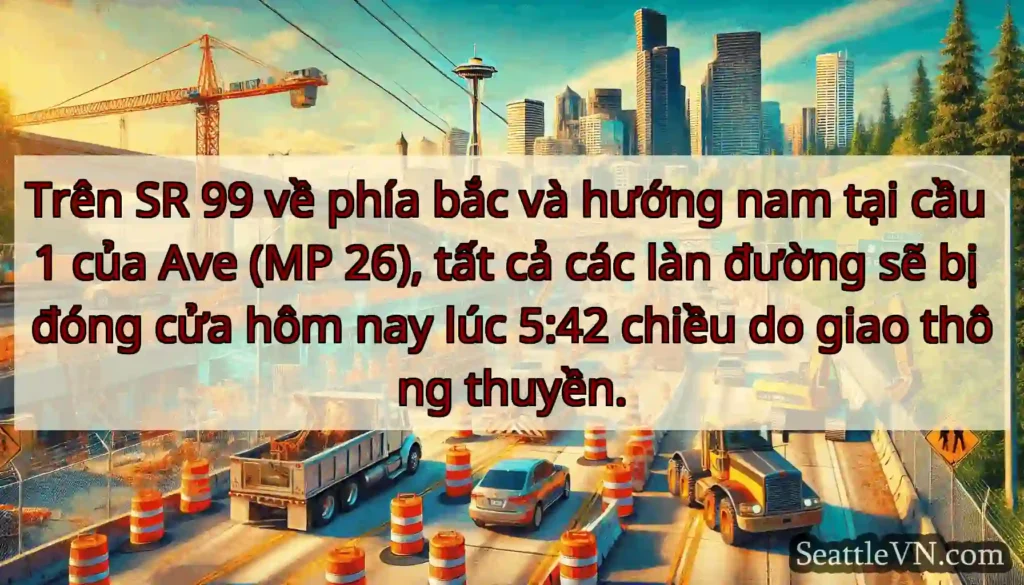 Trên SR 99 về phía bắc và hướng nam tại cầu 1 của