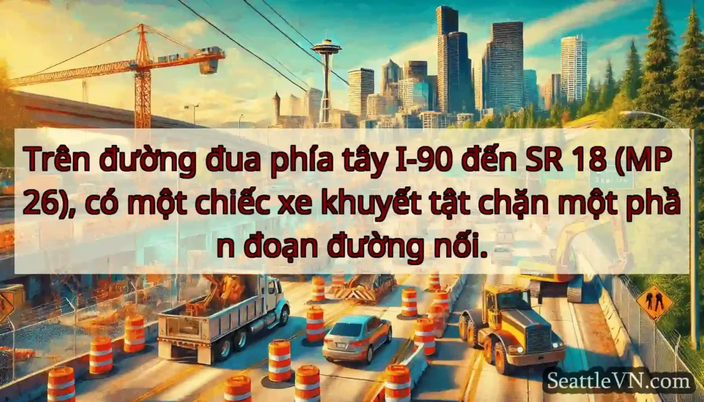 Trên đường đua phía tây I-90 đến SR 18 (MP 26),