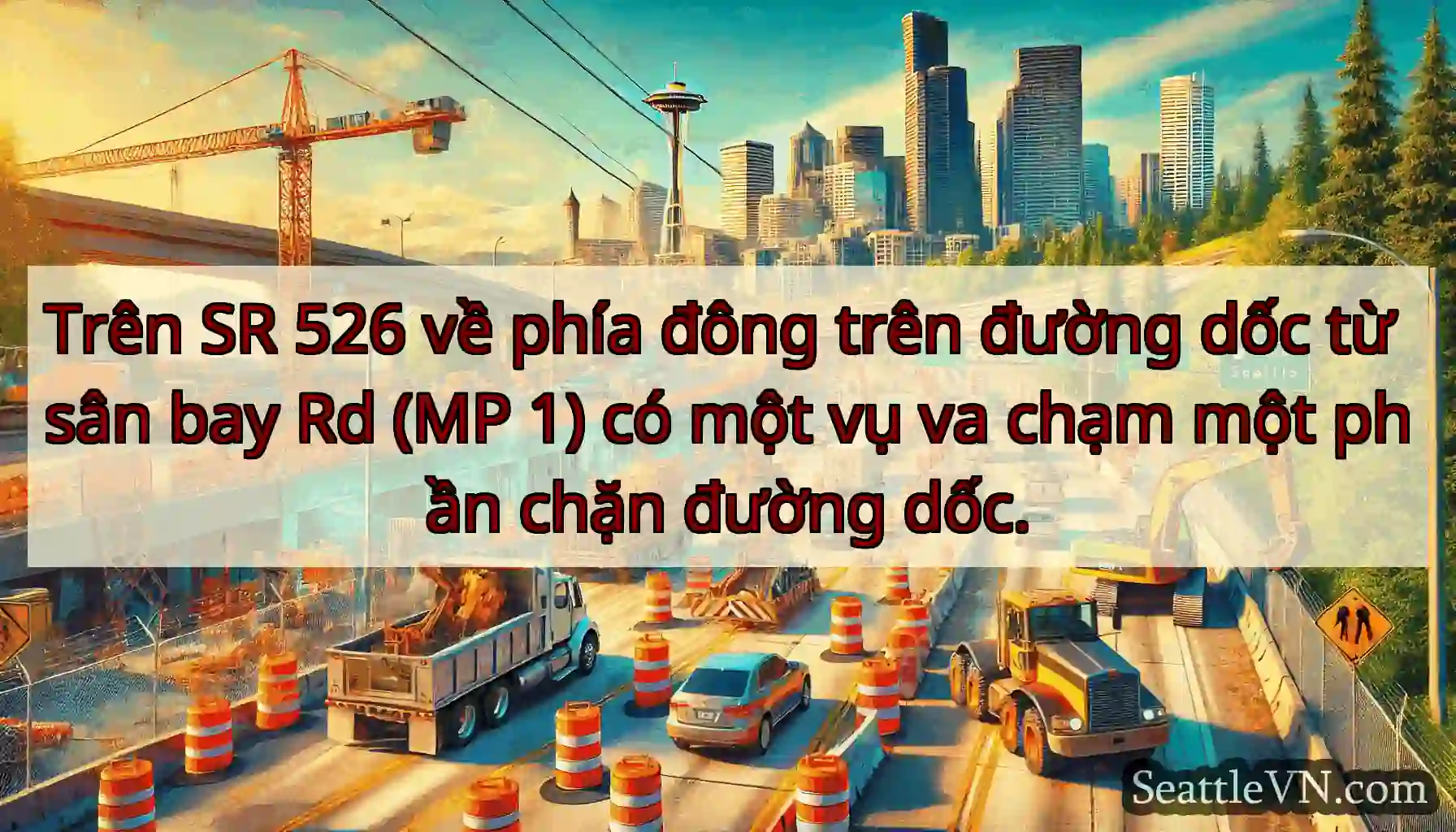 Trên SR 526 về phía đông trên đường dốc từ sân