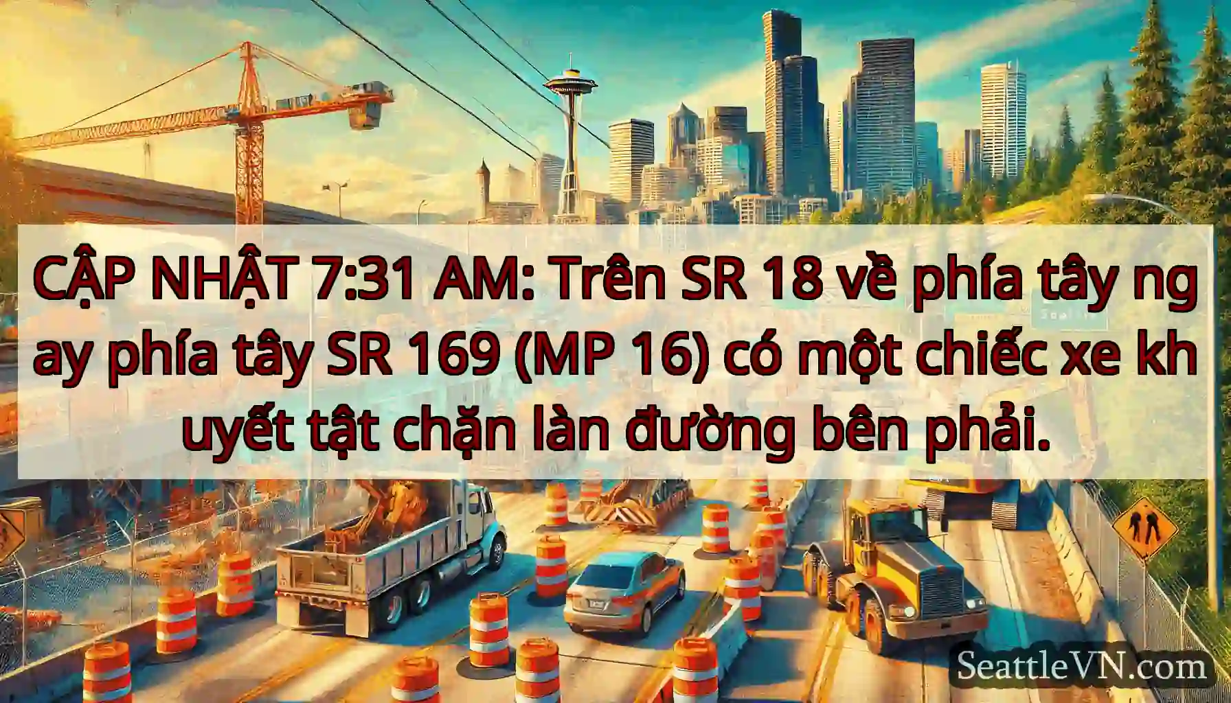 CẬP NHẬT 7:31 AM: Trên SR 18 về phía tây ngay