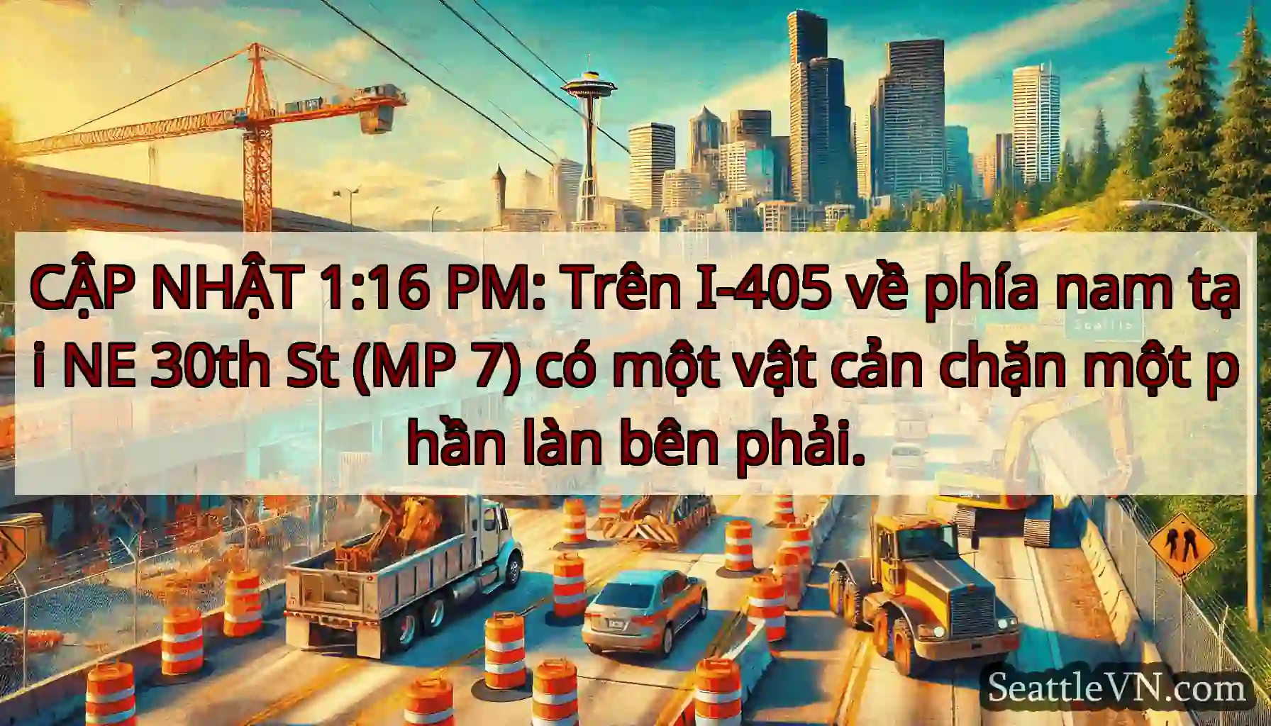 CẬP NHẬT 1:16 PM: Trên I-405 về phía nam tại NE