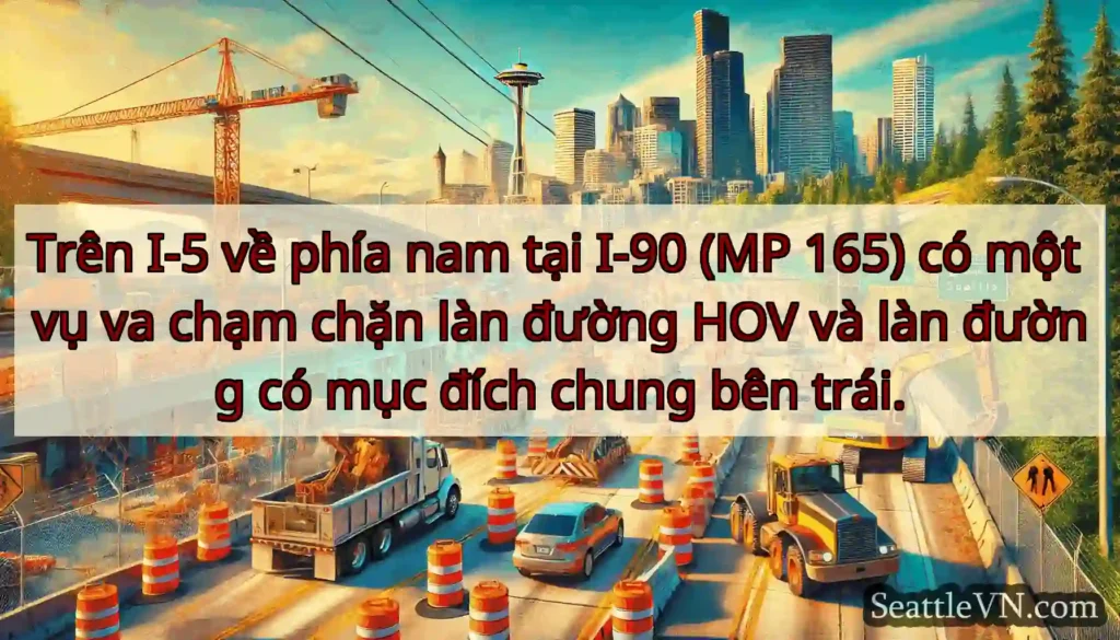 Trên I-5 về phía nam tại I-90 (MP 165) có một vụ