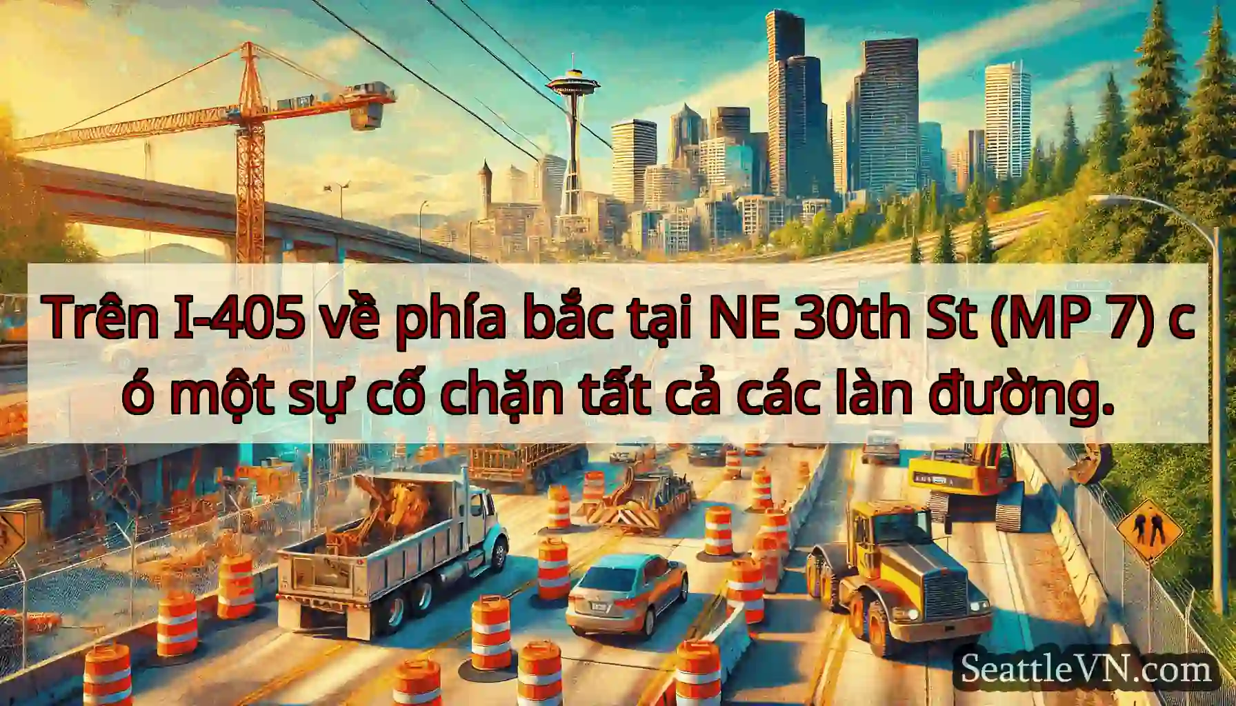 Trên I-405 về phía bắc tại NE 30th St (MP 7) có