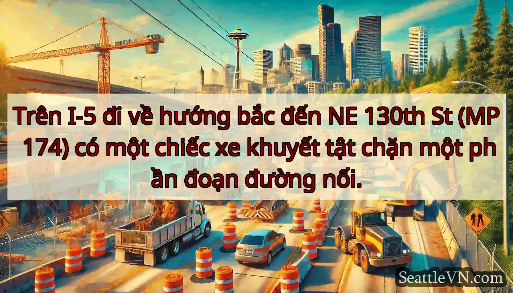 Trên I-5 đi về hướng bắc đến NE 130th St (MP 174)