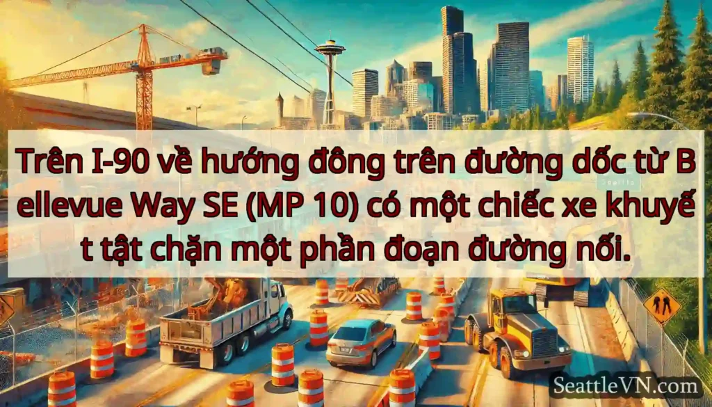 Trên I-90 về hướng đông trên đường dốc từ